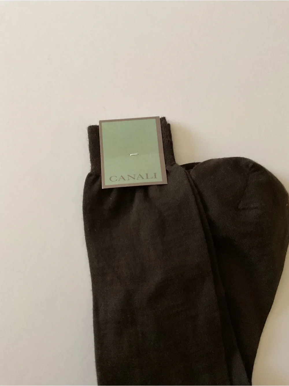 CANALI MENS WOOL SOCKS MID CALF BROWN SIZE MEDIUM NWT